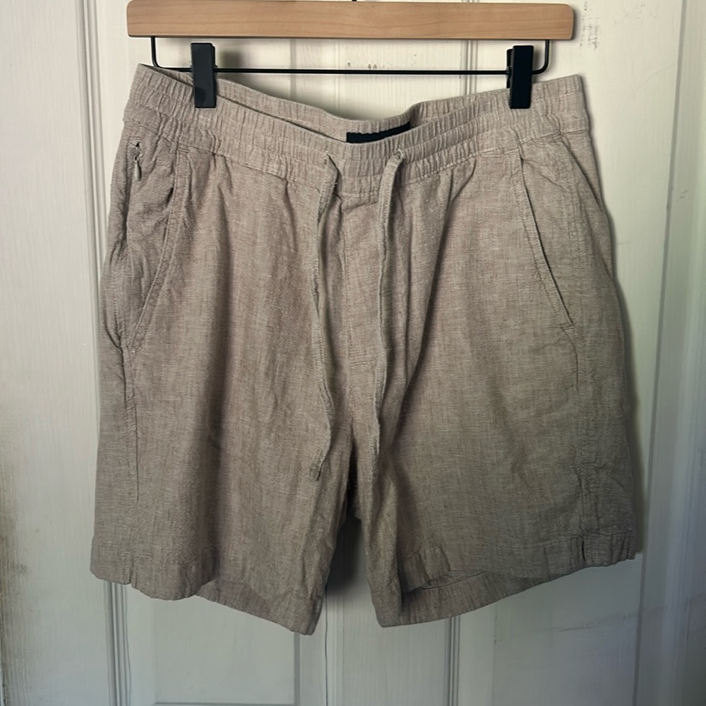 6 inch linen blend pull on shorts